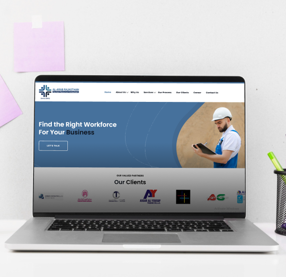 Laptop with website